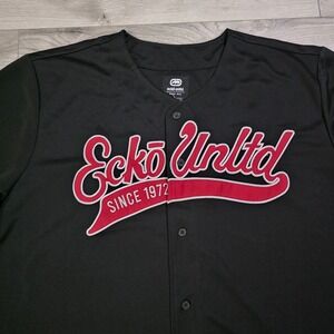 Ecko Unltd Baseball Jersey Adult Size 5XL Black Red Casual Short Sleeve Mens NWT
